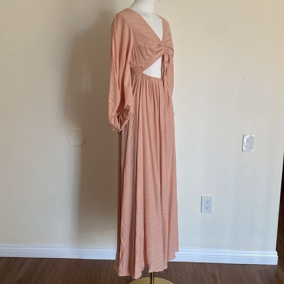 Aura the Label Peach Maxi Cutout Dress Size Small New With Tags - Picture 8 of 15